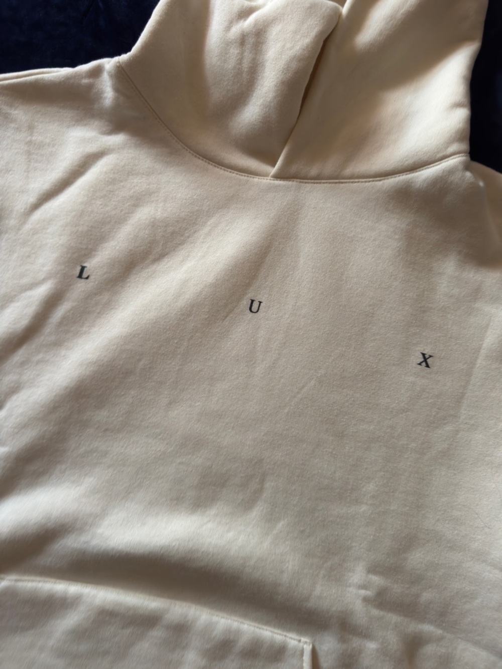 Lux Minimalist Cream Hoodie - Picture 2 of 5